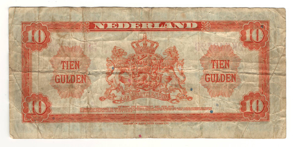 Netherlands: 1943 10 Gulden Banknote